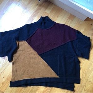 Zara multi colorblock cozy poncho